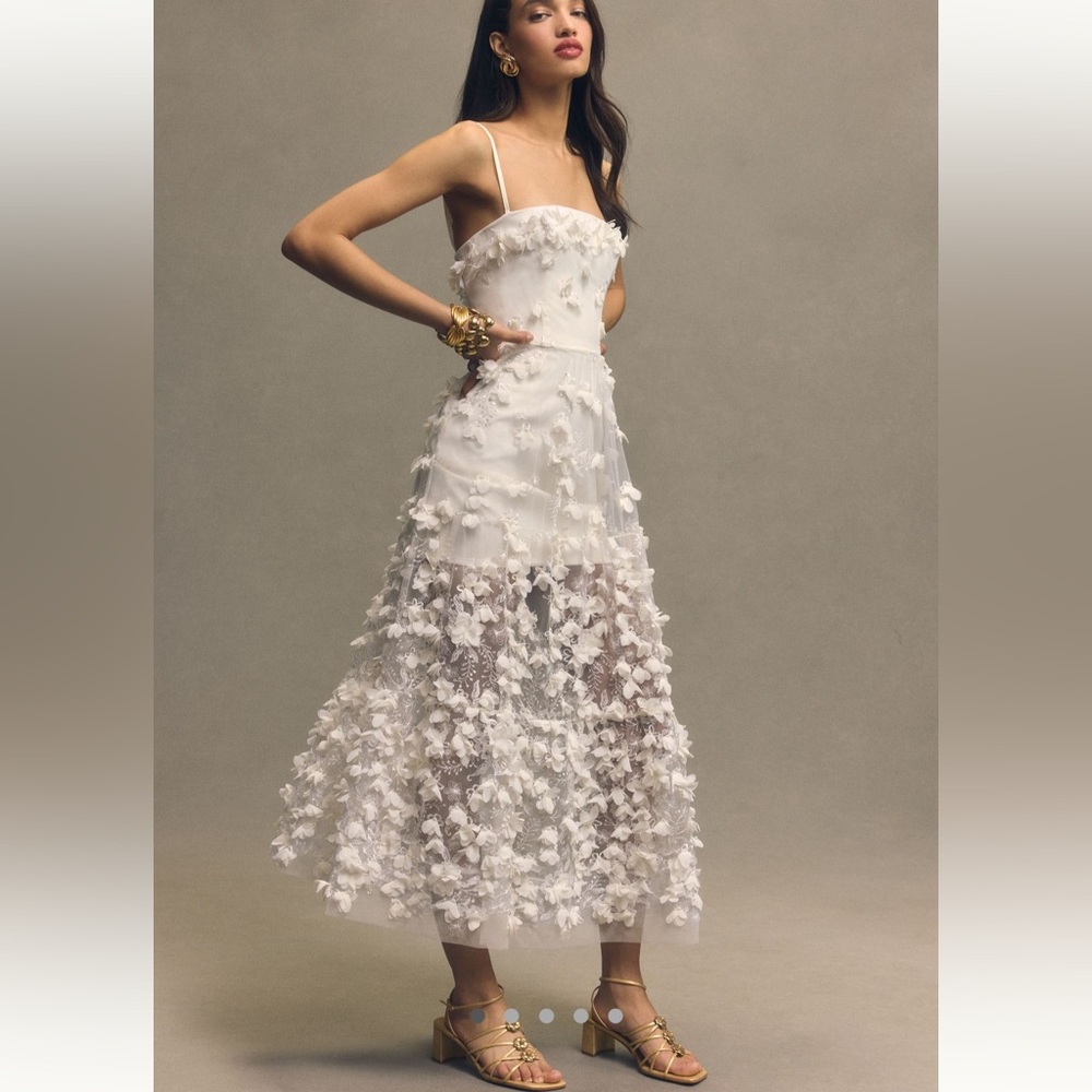 Helsi Audrey Square Neck Floral Appliqué Dress